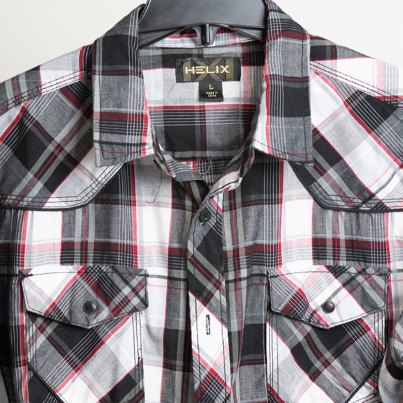 Men's Large Slim Fit "Helix" Button Up Flannel - Picture 1 of 4